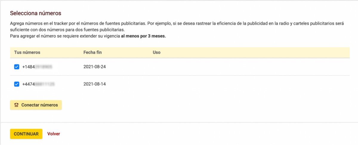 números tracker