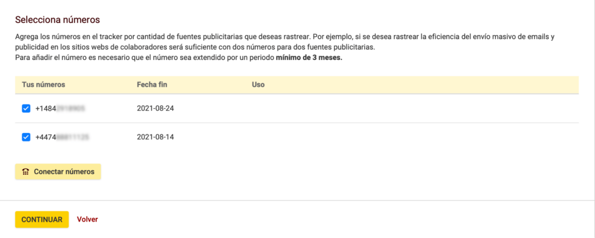 números tracker
