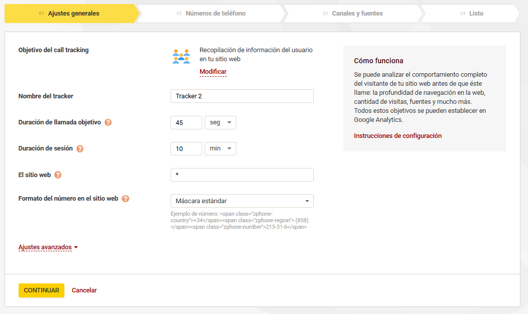 Ajustes generales