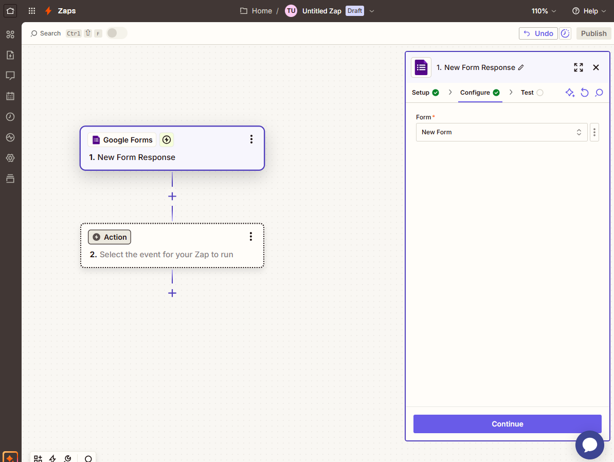Configuración Zapier