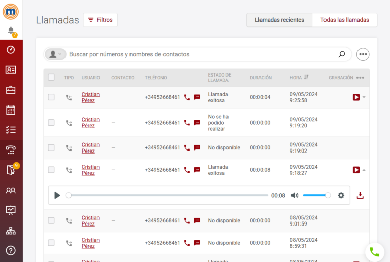 Llamadas Megacall CRM