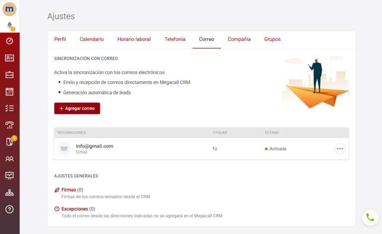 Correo Megacall CRM