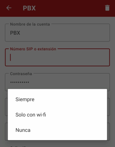 Cuenta app Megacall Android