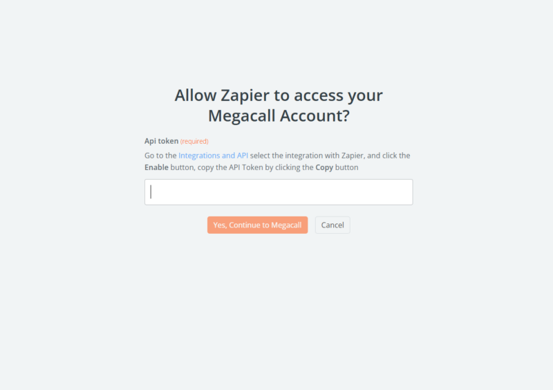 Megacall y Zapier