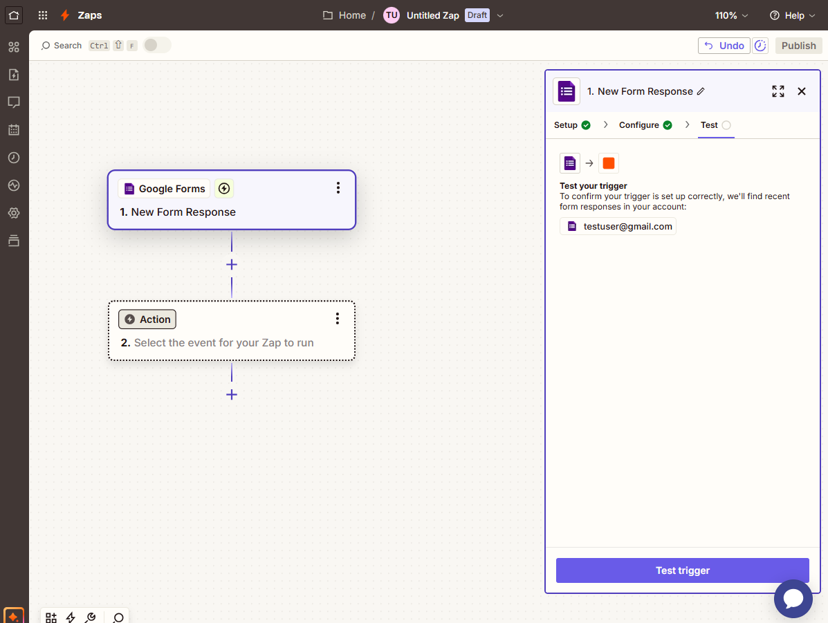 Test trigger Zapier