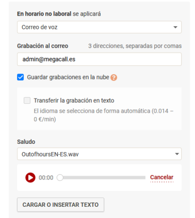 Horario laboral PBX