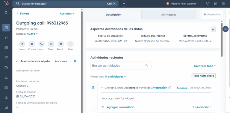 Integración Megacall con HubSpot