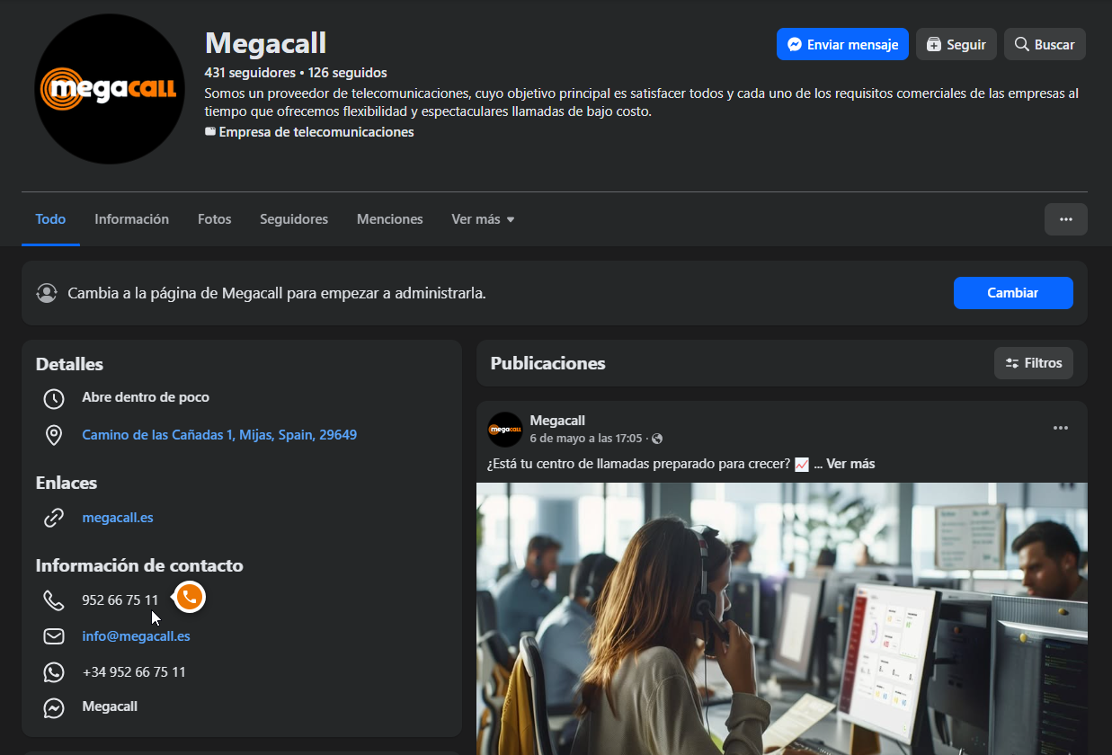 Detección automática de números de teléfono en una página web con el icono de llamada